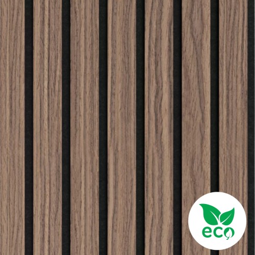 МДФ стеновая панель акустическая Ликорн Орех Американский черный войлок 2800×300×9