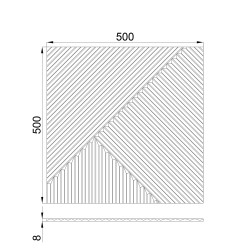 МДФ стеновая панель Ликорн Пирамида Орех темный 500×500×8
