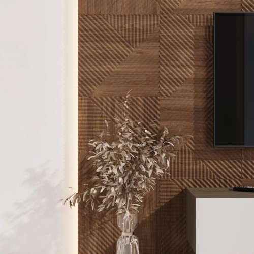 МДФ стеновая панель Ликорн Пирамида Орех темный 500×500×8