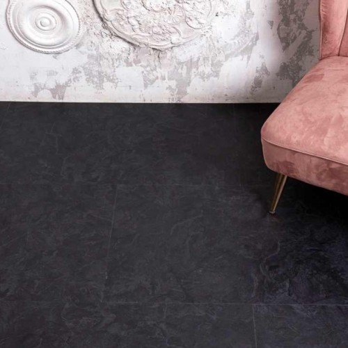 Кварцвиниловый SPC ламинат Vinilam Ceramo Stone Сланцевый Черный 61607 940×470×8
