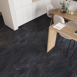 Кварцвиниловый SPC ламинат Vinilam Ceramo Stone Неаполитанский Черный 91910 940×470×8