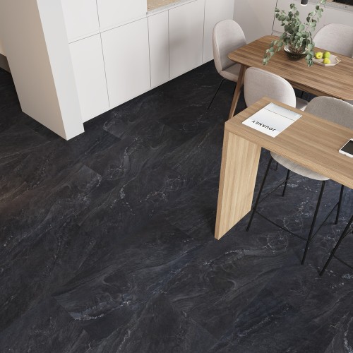 Кварцвиниловый SPC ламинат Vinilam Ceramo Stone Неаполитанский Черный 91910 940×470×8