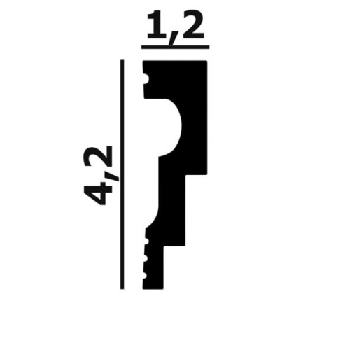 Потолочный плинтус под покраску Перфект Плюс P105 2000×12×42
