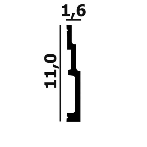 Плинтус под покраску Перфект Плюс P109 2000×110×16