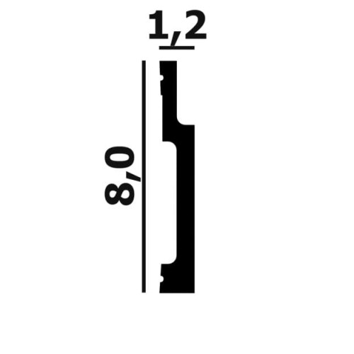 Плинтус под покраску Перфект Плюс P116 2000×80×12