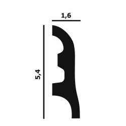 Плинтус под покраску Перфект Плюс P18 2000×54×16