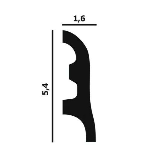 Плинтус под покраску Перфект Плюс P18 2000×54×16