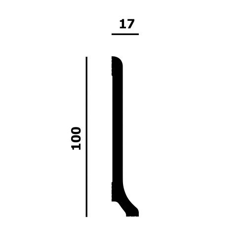 Плинтус под покраску Перфект Плюс P222 2000×100×17