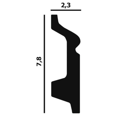 Плинтус под покраску Перфект Плюс P40 2000×78×23