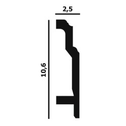 Плинтус под покраску Перфект Плюс P45 2000×106×25