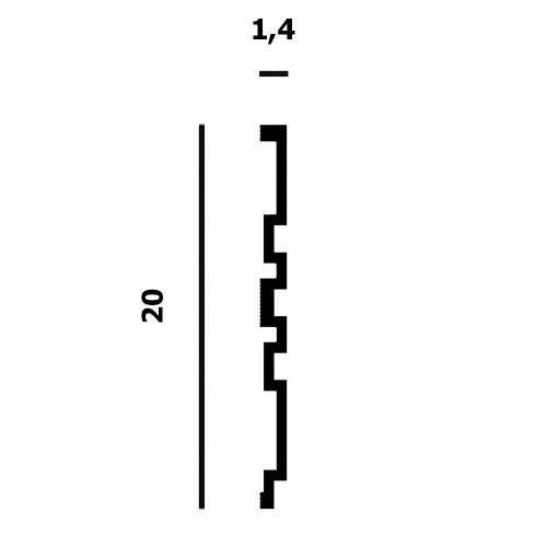 Стеновая панель под покраску Перфект Плюс P167 2000×200×14