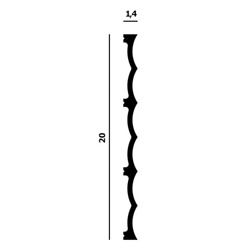 Стеновая панель под покраску Перфект Плюс P232 2000×200×14