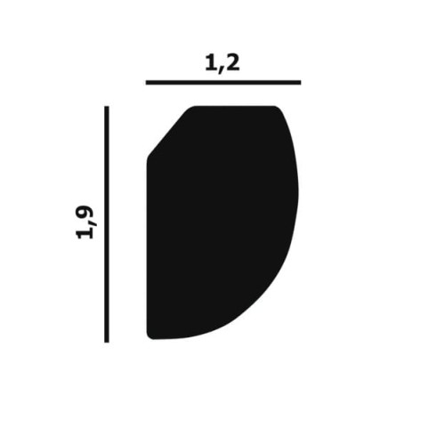Потолочный плинтус под покраску Перфект Плюс P02 2000×12×19