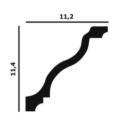 Потолочный плинтус под покраску Перфект Плюс P03 2000×112×114