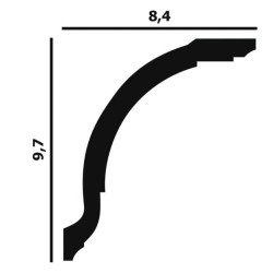 Потолочный плинтус под покраску Перфект Плюс P08 2000×84×97