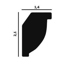 Потолочный плинтус под покраску Перфект Плюс P09 2000×14×21