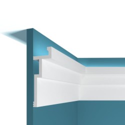 Потолочный плинтус под покраску Перфект Плюс P101 с подсветкой 2000×45×130