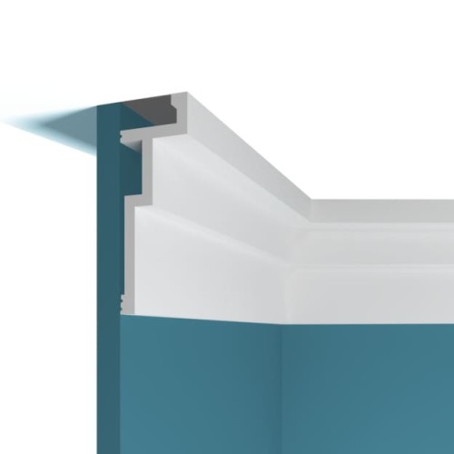 Потолочный плинтус под покраску Перфект Плюс P101 с подсветкой 2000×45×130