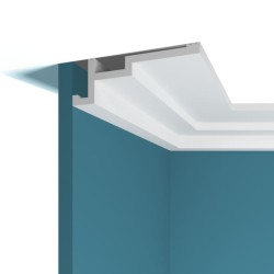 Потолочный плинтус под покраску Перфект Плюс P101 с подсветкой 2000×45×130