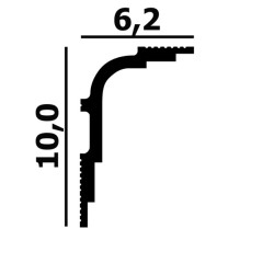 Потолочный плинтус под покраску Перфект Плюс P102 с подсветкой 2000×62×100