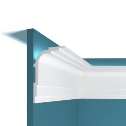 Потолочный плинтус под покраску Перфект Плюс P103 с подсветкой 2000×74×120