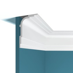 Потолочный плинтус под покраску Перфект Плюс P103 с подсветкой 2000×74×120