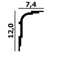 Потолочный плинтус под покраску Перфект Плюс P103 с подсветкой 2000×74×120