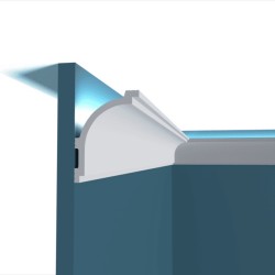 Потолочный плинтус под покраску Перфект Плюс P143 с подсветкой 2000×65×90