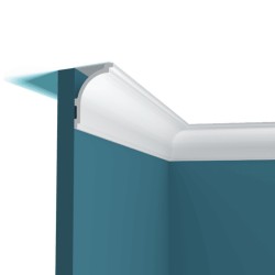 Потолочный плинтус под покраску Перфект Плюс P143 с подсветкой 2000×65×90