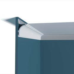 Потолочный плинтус под покраску Перфект Плюс P143 с подсветкой 2000×65×90