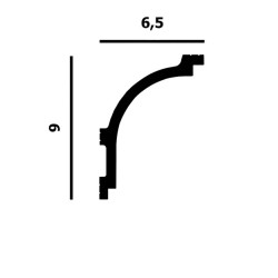 Потолочный плинтус под покраску Перфект Плюс P143 с подсветкой 2000×65×90