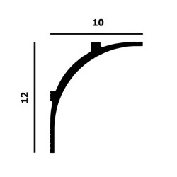 Потолочный плинтус под покраску Перфект Плюс P149 с подсветкой 2000×100×120