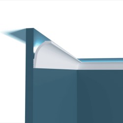 Потолочный плинтус под покраску Перфект Плюс P153 с подсветкой 2000×41×60