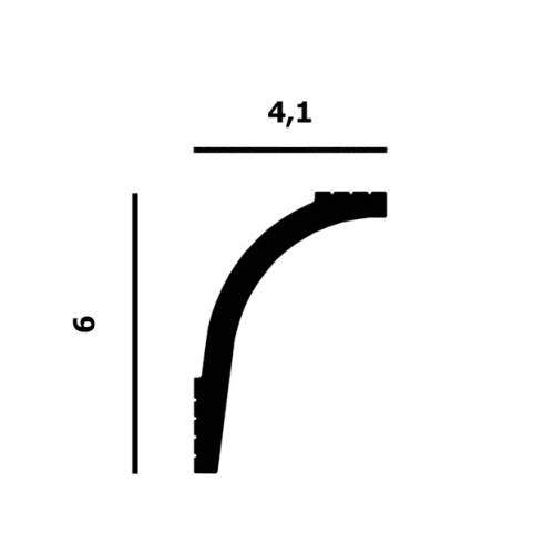 Потолочный плинтус под покраску Перфект Плюс P153 с подсветкой 2000×41×60