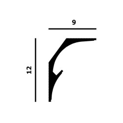 Потолочный плинтус под покраску Перфект Плюс P177 с подсветкой 2000×90×120