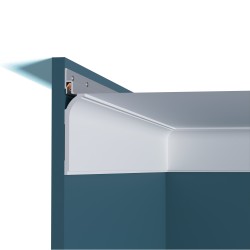 Потолочный плинтус под покраску Перфект Плюс P221 с подсветкой 2000×28×110
