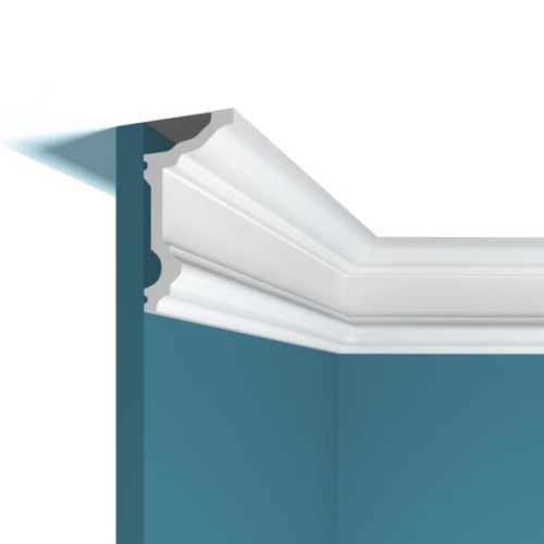Потолочный плинтус под покраску Перфект Плюс P90 с подсветкой 2000×50×97