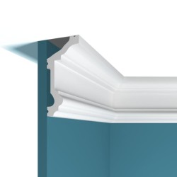 Потолочный плинтус под покраску Перфект Плюс P91 с подсветкой 2000×55×120