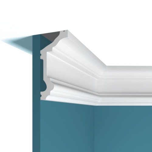 Потолочный плинтус под покраску Перфект Плюс P91 с подсветкой 2000×55×120