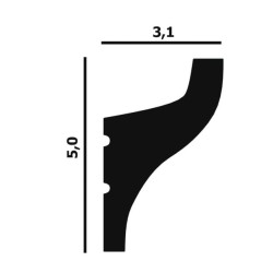 Потолочный плинтус под покраску Перфект Плюс P95 с подсветкой 2000×31×50