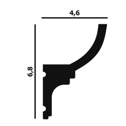 Потолочный плинтус под покраску Перфект Плюс P96 с подсветкой 2000×46×68