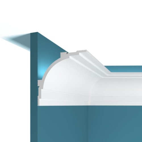 Потолочный плинтус под покраску Перфект Плюс P99 с подсветкой 2000×100×100