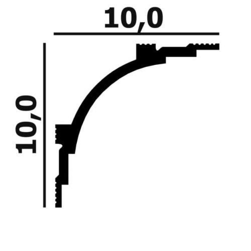 Потолочный плинтус под покраску Перфект Плюс P99 с подсветкой 2000×100×100