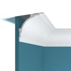 Потолочный плинтус под покраску Перфект Плюс P99 с подсветкой 2000×100×100