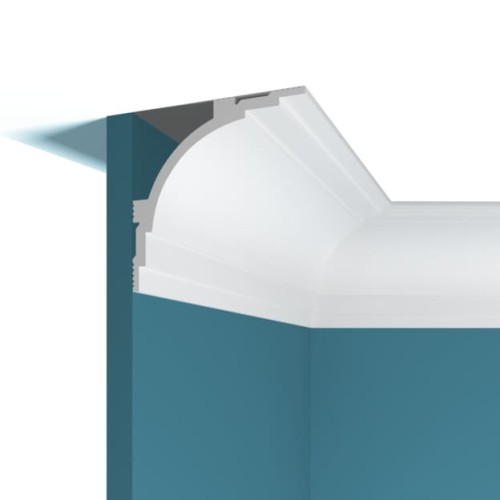 Потолочный плинтус под покраску Перфект Плюс P99 с подсветкой 2000×100×100