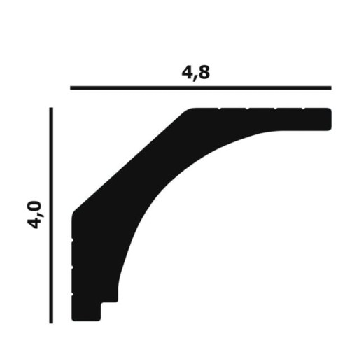 Потолочный плинтус под покраску Перфект Плюс P13 2000×48×40
