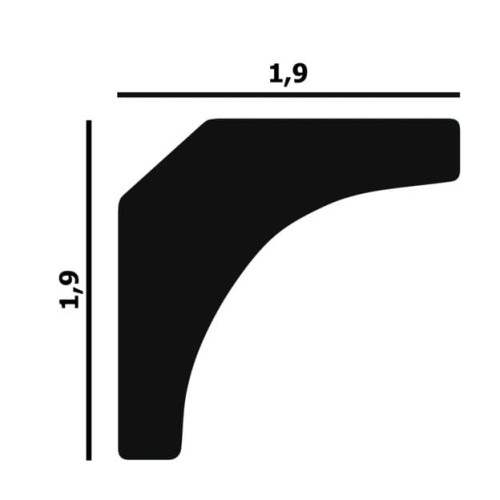 Потолочный плинтус под покраску Перфект Плюс P26 2000×19×19
