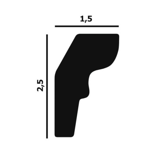 Потолочный плинтус под покраску Перфект Плюс P34 2000×15×25