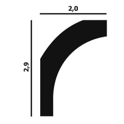 Потолочный плинтус под покраску Перфект Плюс P36 2000×20×29