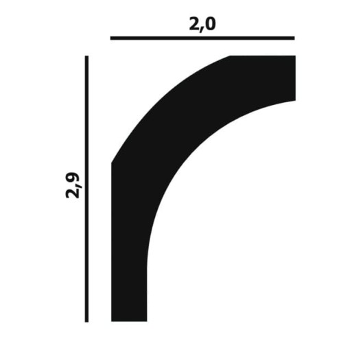 Потолочный плинтус под покраску Перфект Плюс P36 2000×20×29